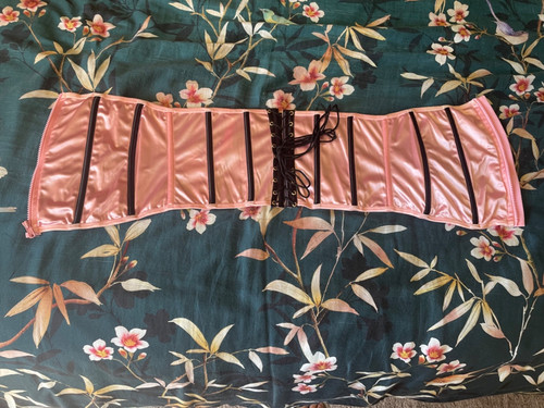 Pink satin waspie waist - pink,