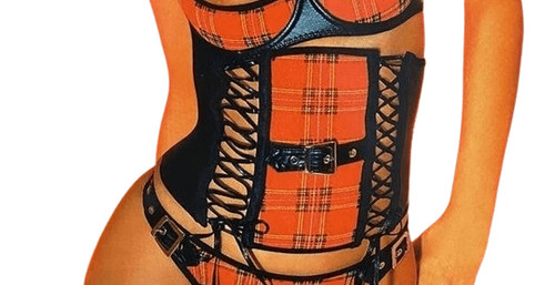 Ladies red tartan - ladies, lace-up