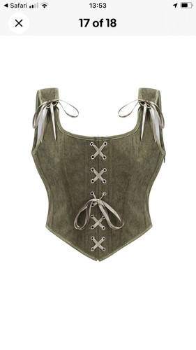Green corset waspie - green,